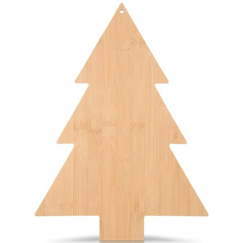 Christmas Bamboo Cutting Board Christmas Tree Shape Serving Board Wood Kitchen Chopping Board Decorative Wood Cheese Charcuterie Platter Board for Housewarming Christmas Xmas Present,11.02x14.96x0.59 | Amazon (US)