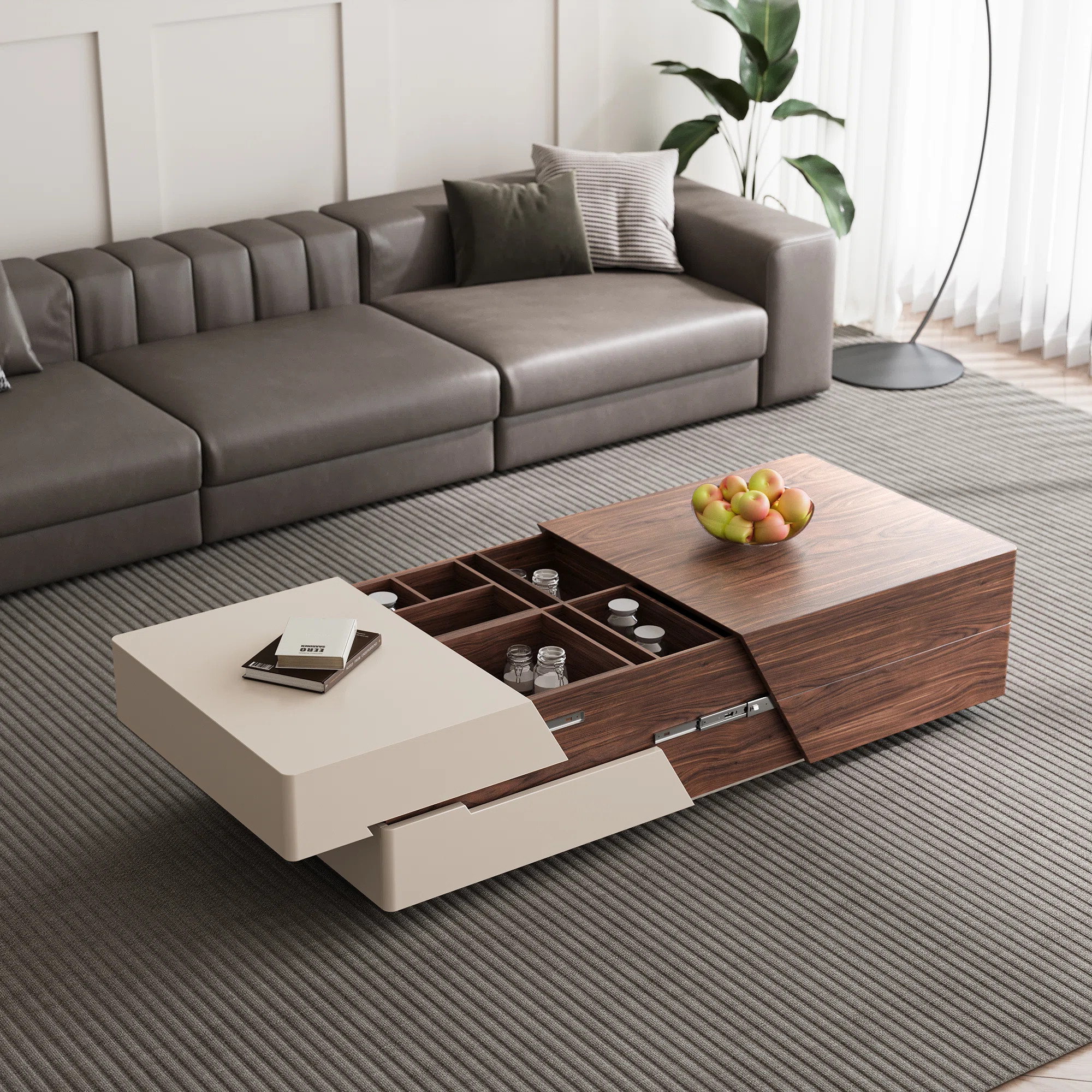 Sankey Fully Assembled, Extendable Solid Wood Coffee Table With 2 Drawers & 4 Hidden Storges For ... | Wayfair North America