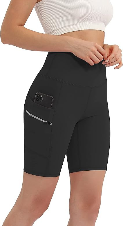 ODODOS Women's Dual Pockets High Waisted 8" Workout Shorts, Yoga Running Cycling Hiking Athletic Bik | Amazon (US)