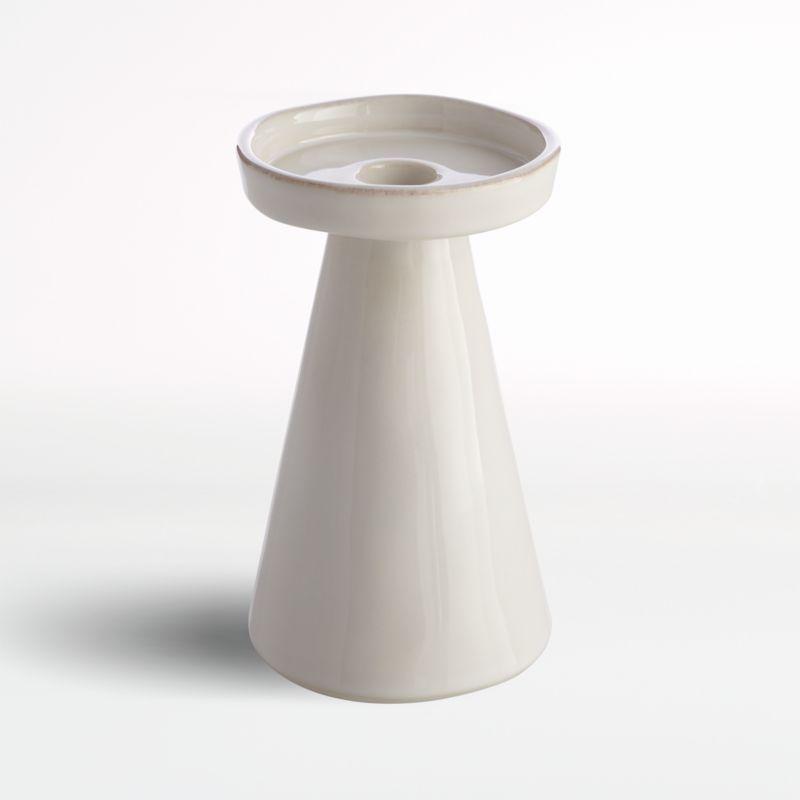 Marin White Large Taper/Pillar Candle Holder + Reviews | Crate and Barrel | Crate & Barrel