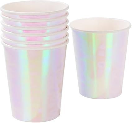 Talking Tables We Heart Pastel Iridescent Shiny Paper Cups for a Birthday Party, Unicorn Party, o... | Amazon (US)