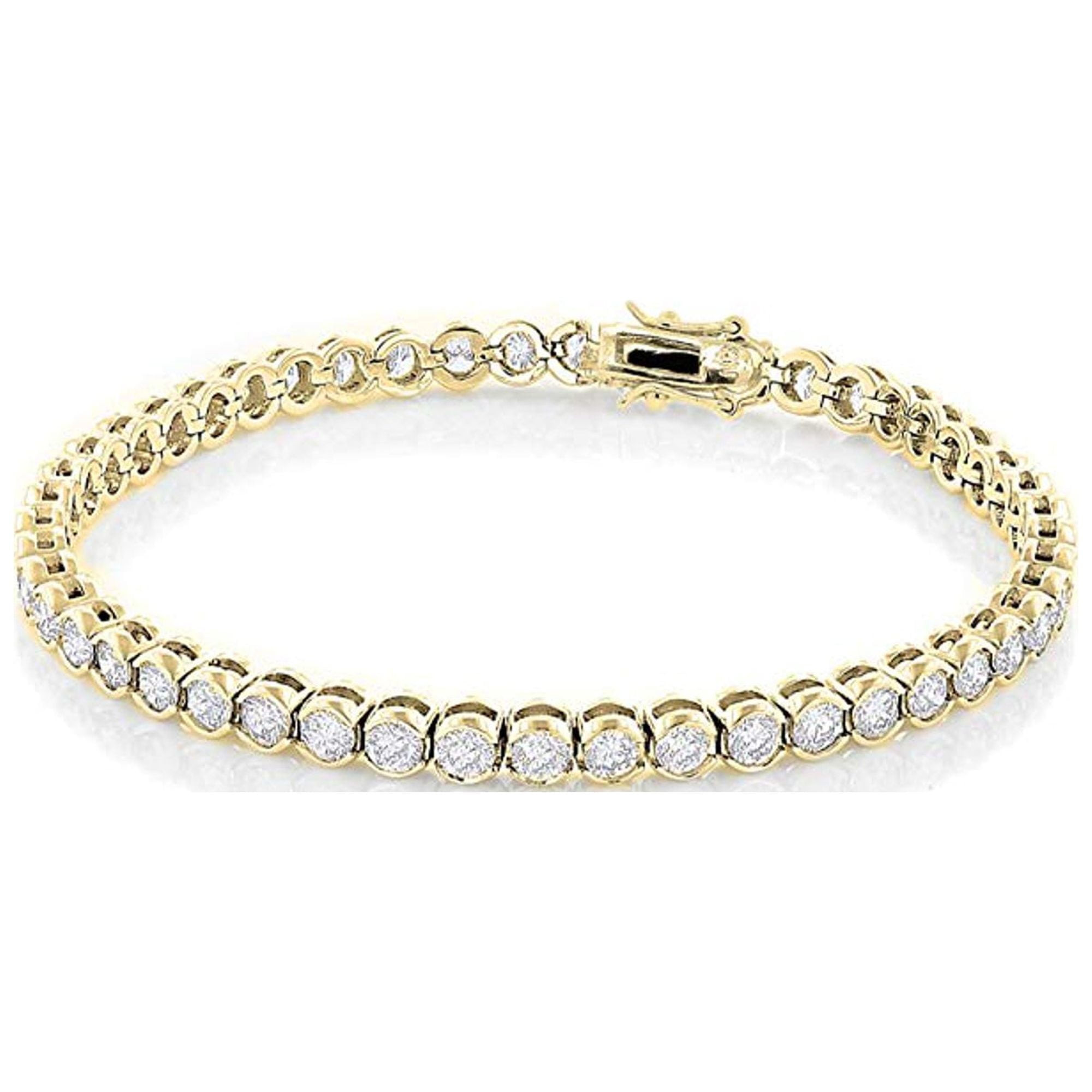 Cate & Chloe Joelle 18k Yellow Gold Plated Tennis Bracelet with Simulated Diamond Crystals for Wo... | Walmart (US)