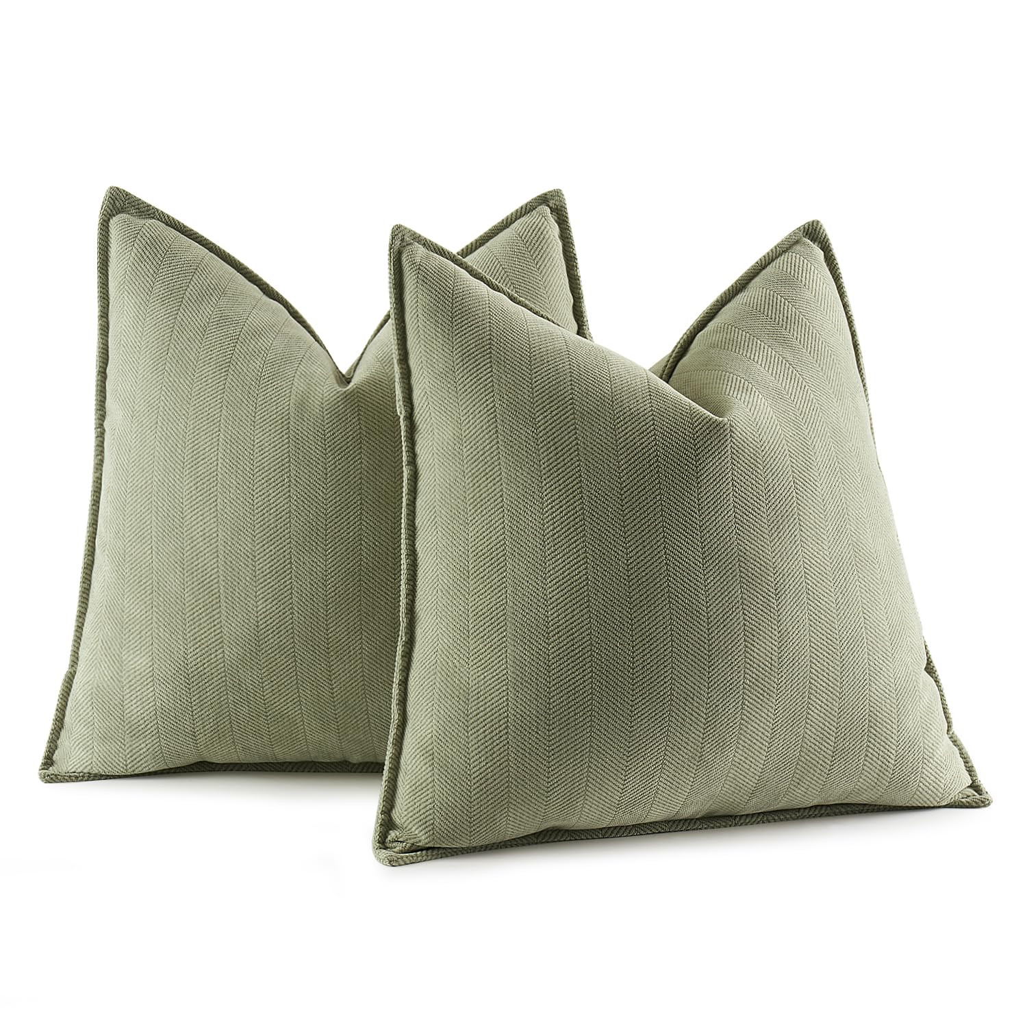 MIULEE Pack of 2 Sage Green Decorative Pillow Covers 20x20 Inch Soft Chenille Luxurious Couch Thr... | Amazon (US)