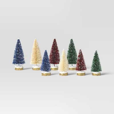 Christmas Set of 12 Mini Bottle Brush Trees - Threshold™ | Target