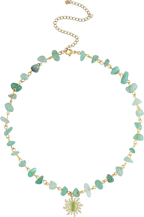 Sacina Boho Hippie Sun Necklace, Crystal Choker Necklace, Boho Necklace, Hippie Necklaces, Christ... | Amazon (US)