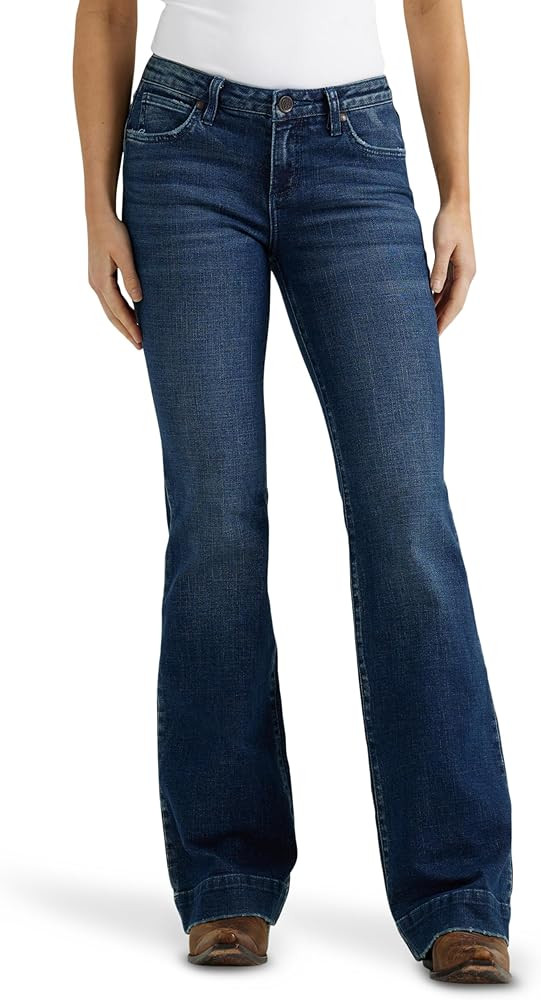 Wrangler Women's Retro Mae Mid Rise Wide Leg Trouser Jean | Amazon (US)
