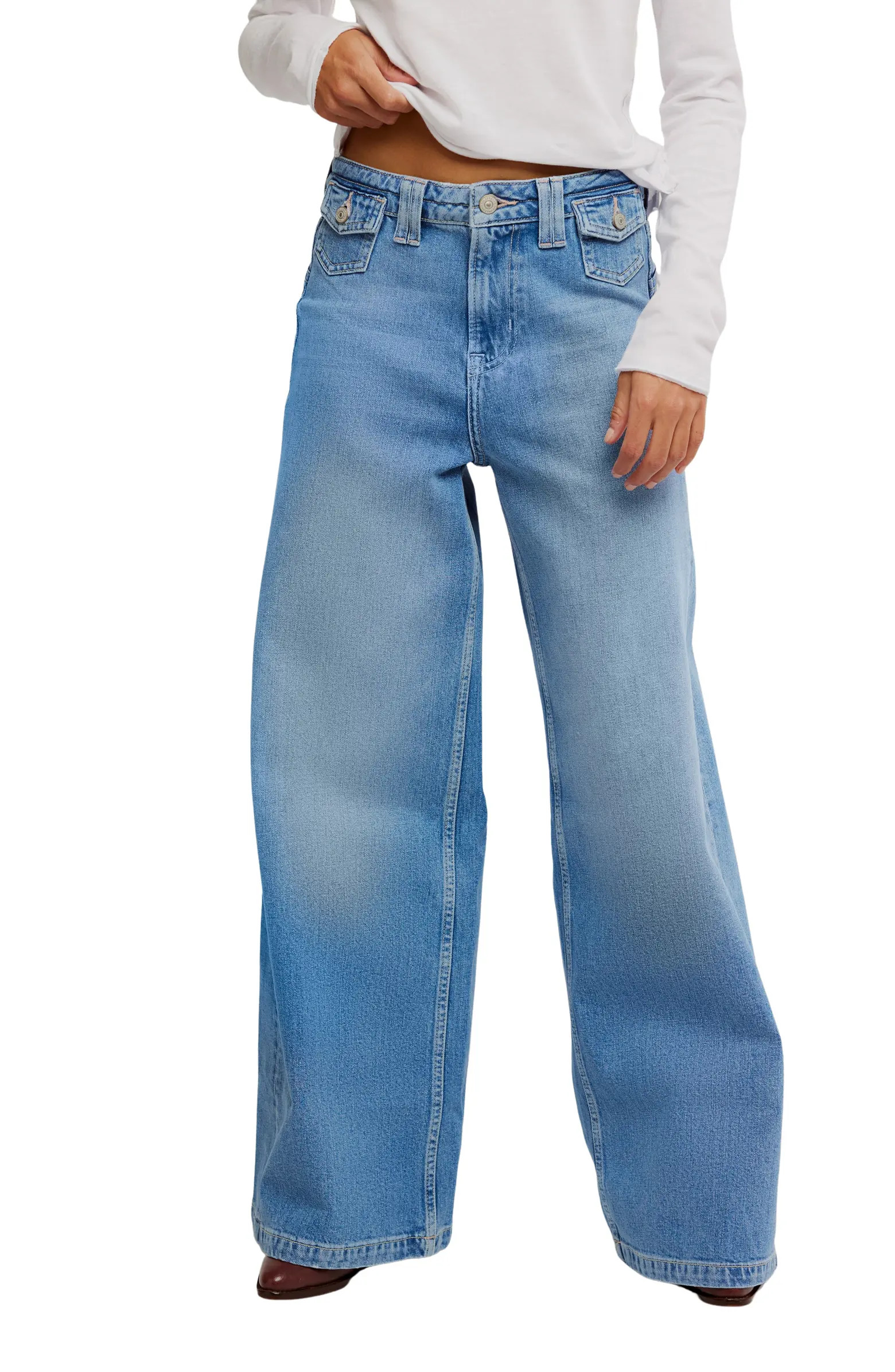 Kellee High Waist Wide Leg Palazzo Jeans | Nordstrom