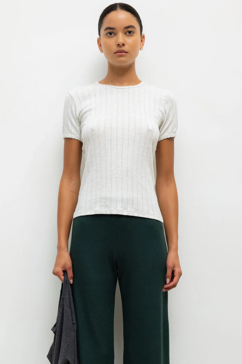 Pointelle Slim Fit Tee | LESET