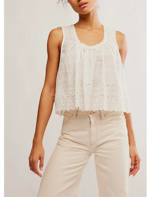 Free People Marina Eyelet Tank | David Jones | David Jones (Australia & New Zealand)