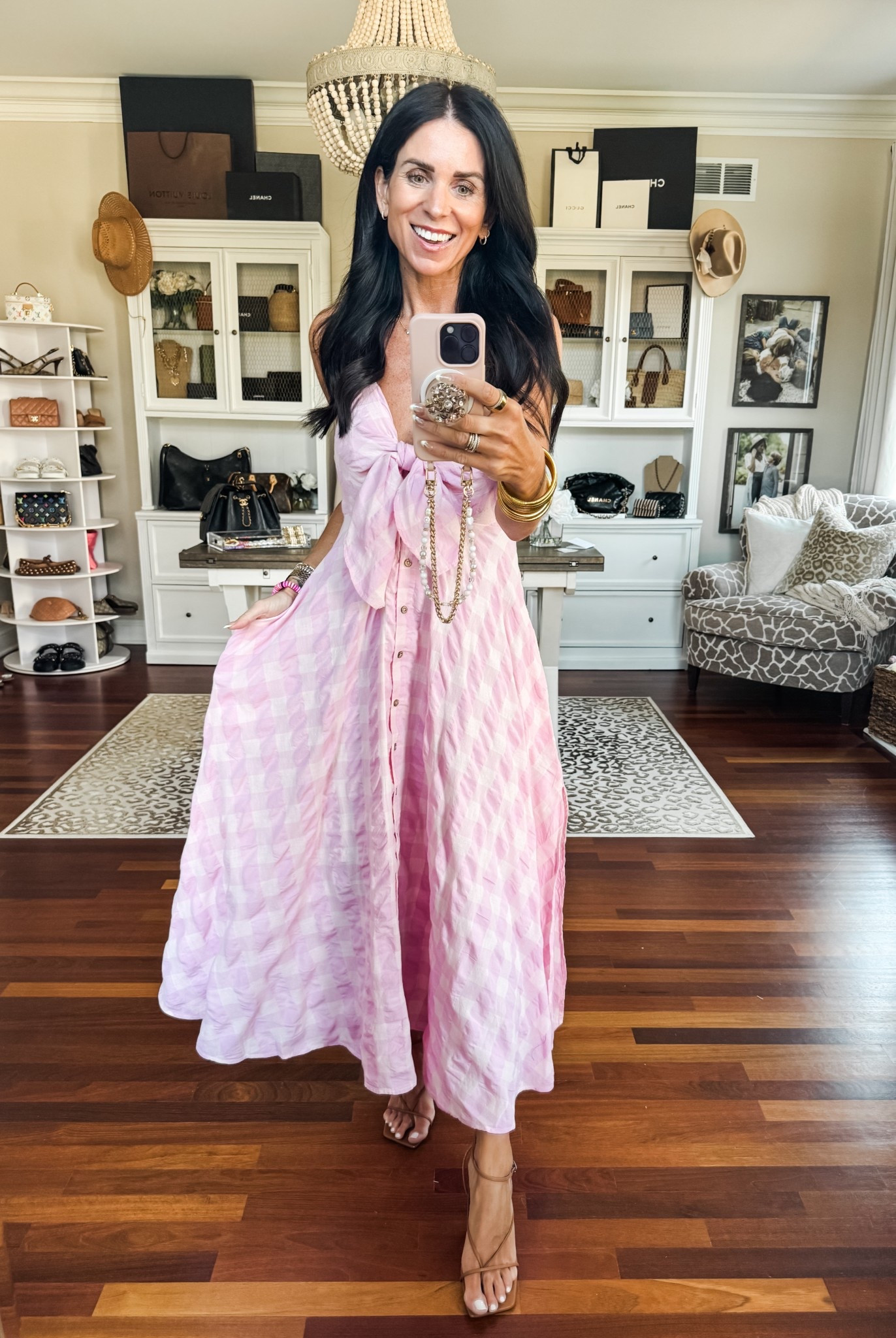 Wearing a small pink dress 

#LTKStyleTip #LTKFestival #LTKSeasonal