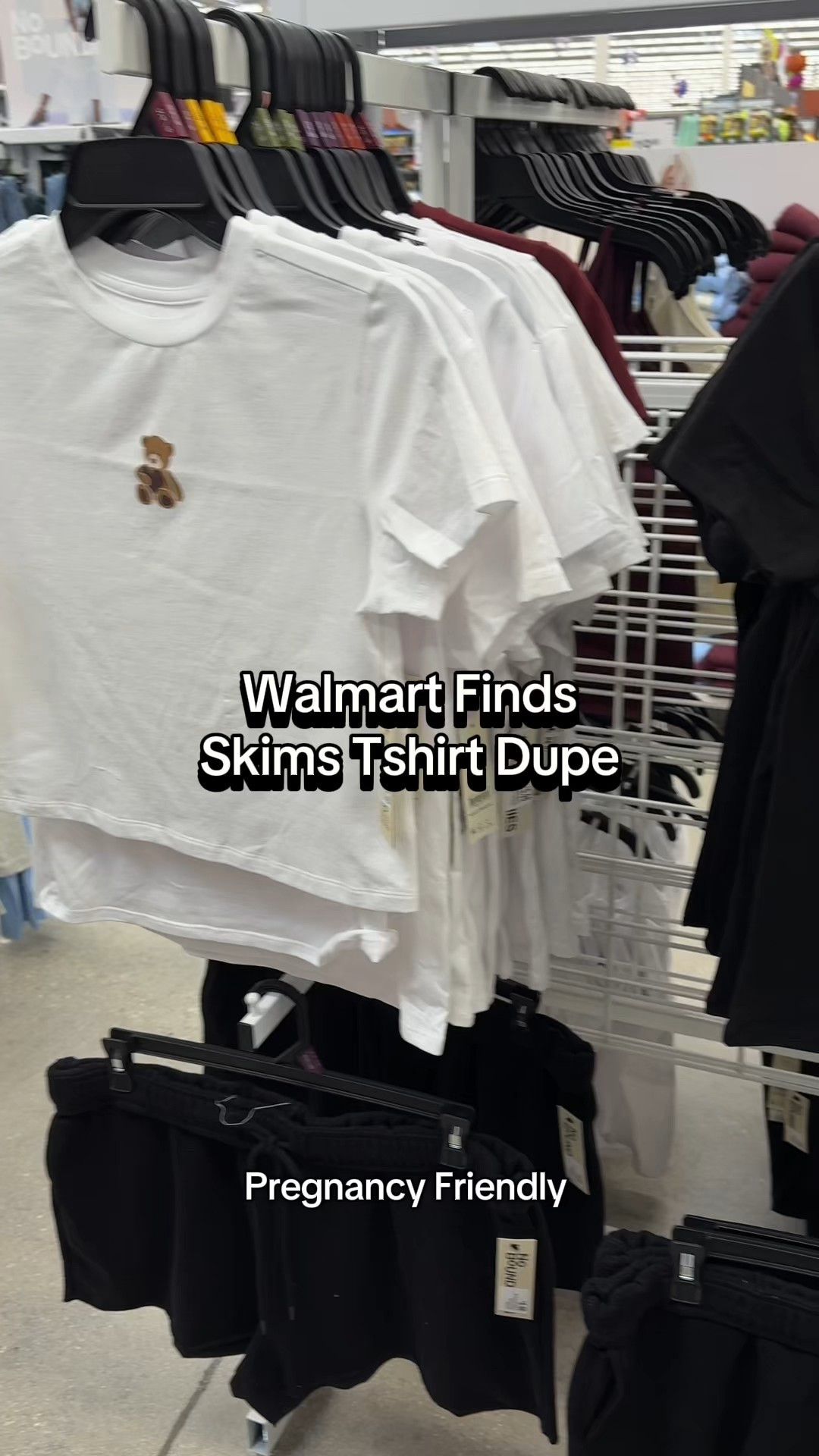 Walmart finds skims dupe tshirt! Pregnancy friendly tshirt. #walmart #walmartfinds #skimsdupe #pregnancyoutfit #pregnancyfashion 

#LTKFindsUnder50 #LTKStyleTip #LTKBump