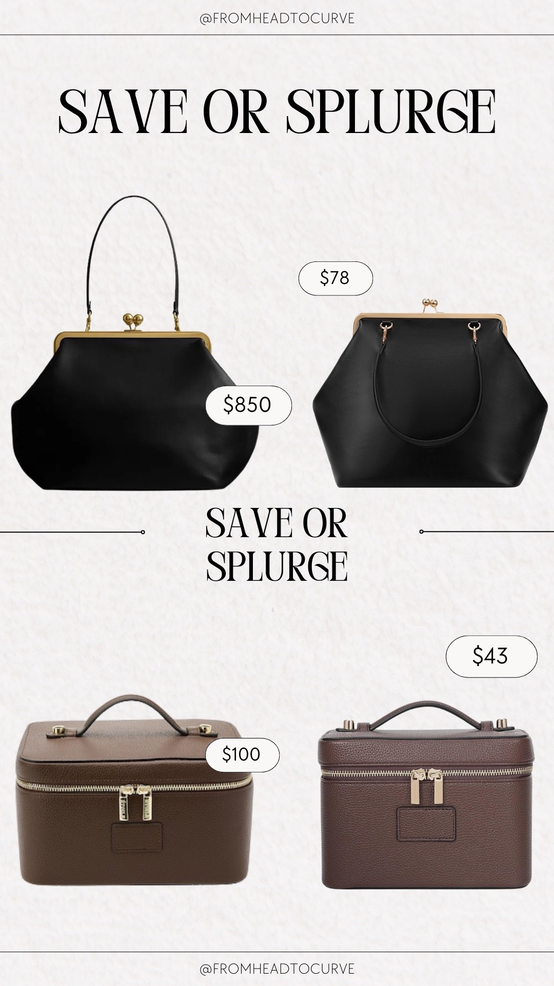 ✨ Save or splurge? These luxe-looking vanity and top-handle bags give the same elevated vibe at totally different price points.

#LTKBeauty #LTKgrwm #LTKPlusSize