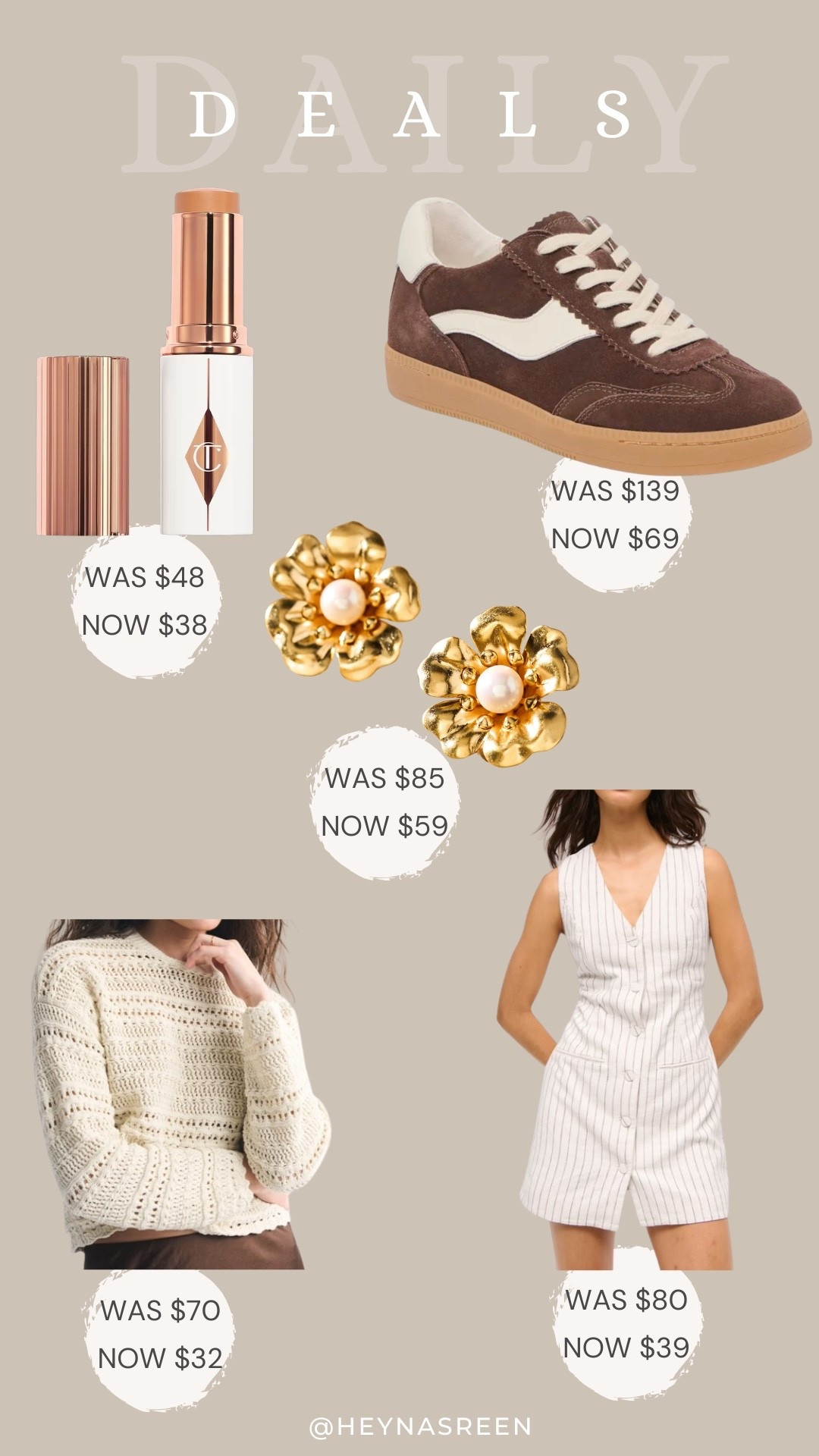 Daily deals on Charlotte Tilbury foundation stick, Dolce Vita sneakers, Anthropologie earrings, Abercrombie dress, Abercrombie sweater 