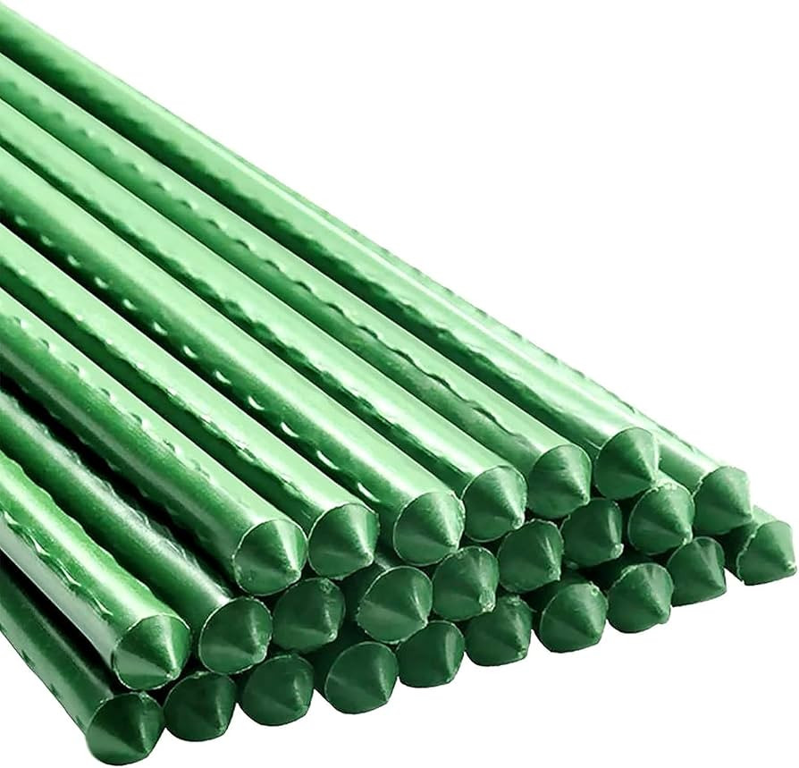 Garden Plant Stakes 57 Inch (Approx 5Ft) Steel Plant Stick Support, 25 Pack Tomato Stakes for Gro... | Amazon (US)