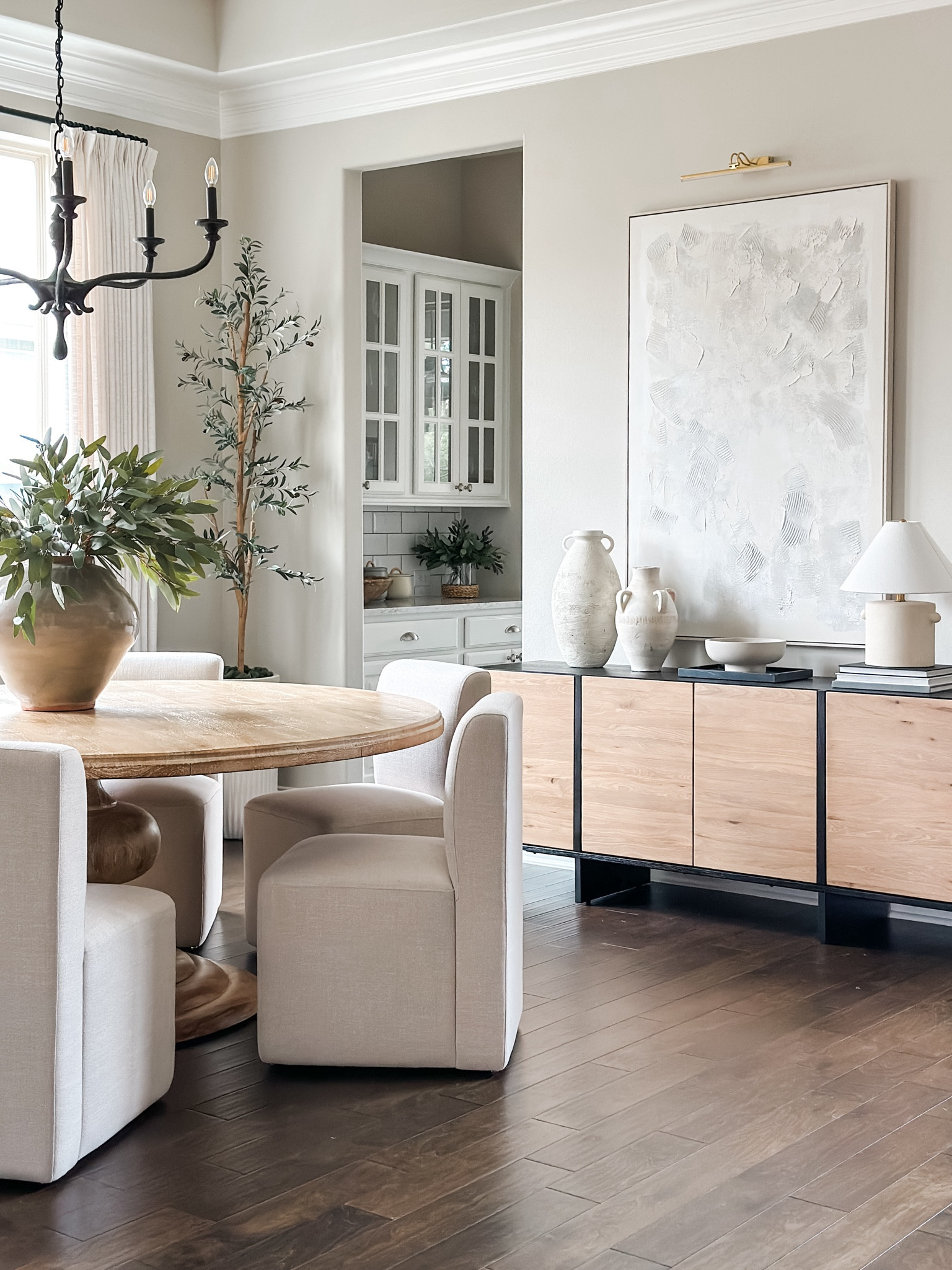 Dining room views. Best selling upholstered dining chairs that come in a set of 2 and my favorite eucalyptus stems and pottery barn vase! Neutral Home Decor. 

#LTKStyleTip #LTKFindsUnder100 #LTKHome