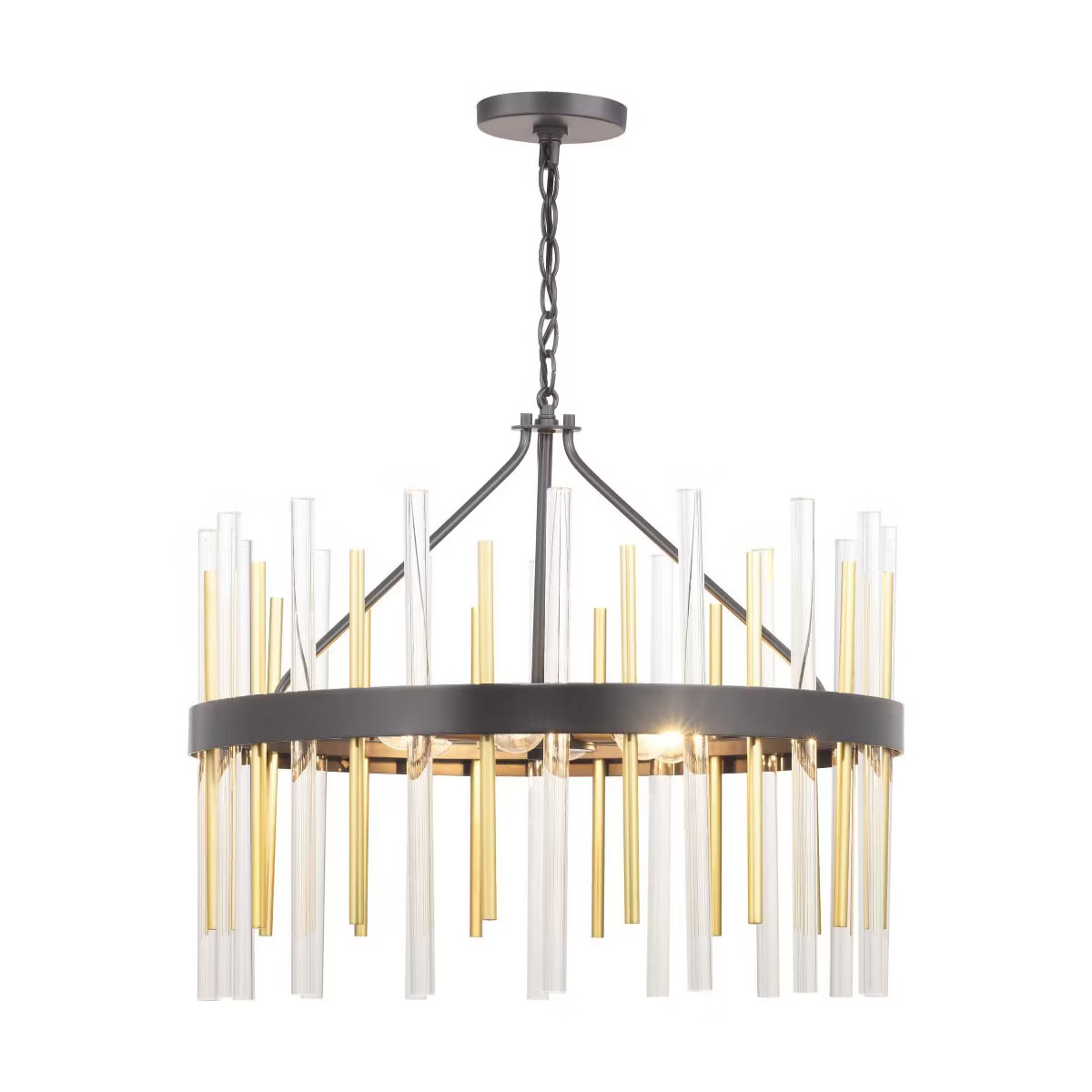 Progress Lighting Orrizo 6 - Light Chandelier ,  Black with Clear Glass Shade | Target