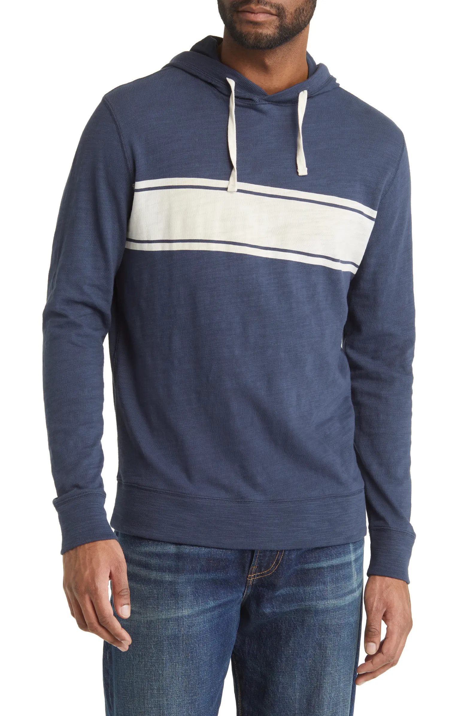 Surf Stripe Cotton Pullover Hoodie | Nordstrom