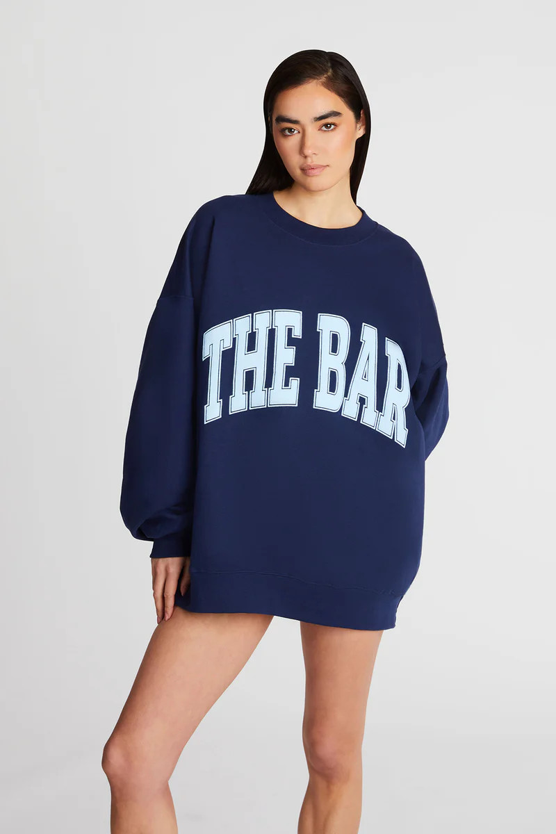 VARSITY SWEATSHIRT NAVY/BABY BLUE | The Bar