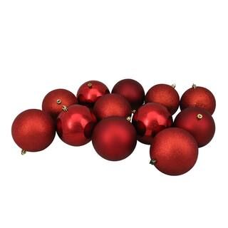 12ct. 4" Red Shatterproof 4-Finish Christmas Ball Ornaments | Michaels | Michaels Stores