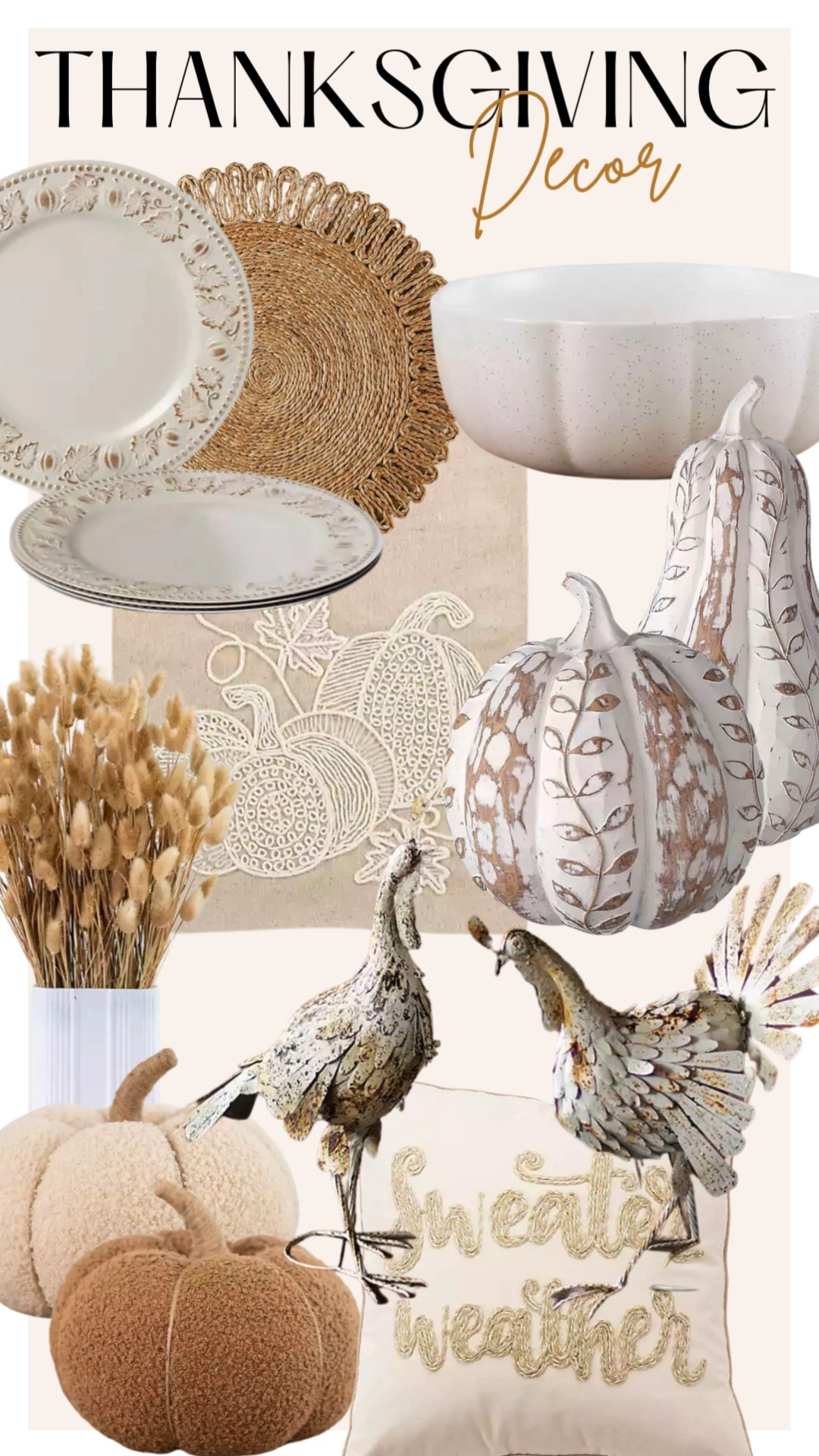 THANKSGIVING Decorations 
🤍
Thanksgiving tablescape, Turkey Decorations, Pumpkin Decor

#LTKHolidaySale #LTKHoliday #LTKhome