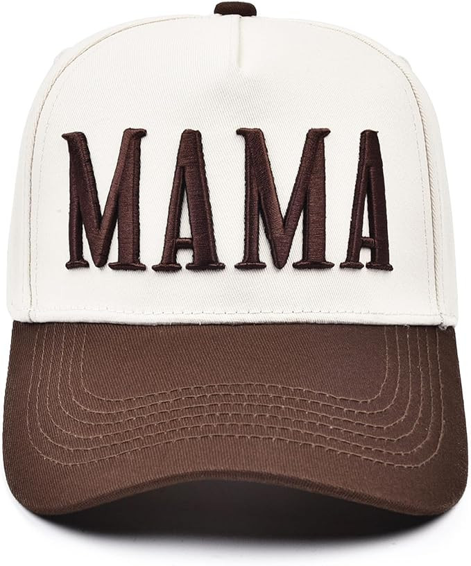 Women’s Mama Trucker Hat Trendy, Embroidered Adjustable Mom Baseball Cap, Two-Tone Ponytail Hat... | Amazon (US)