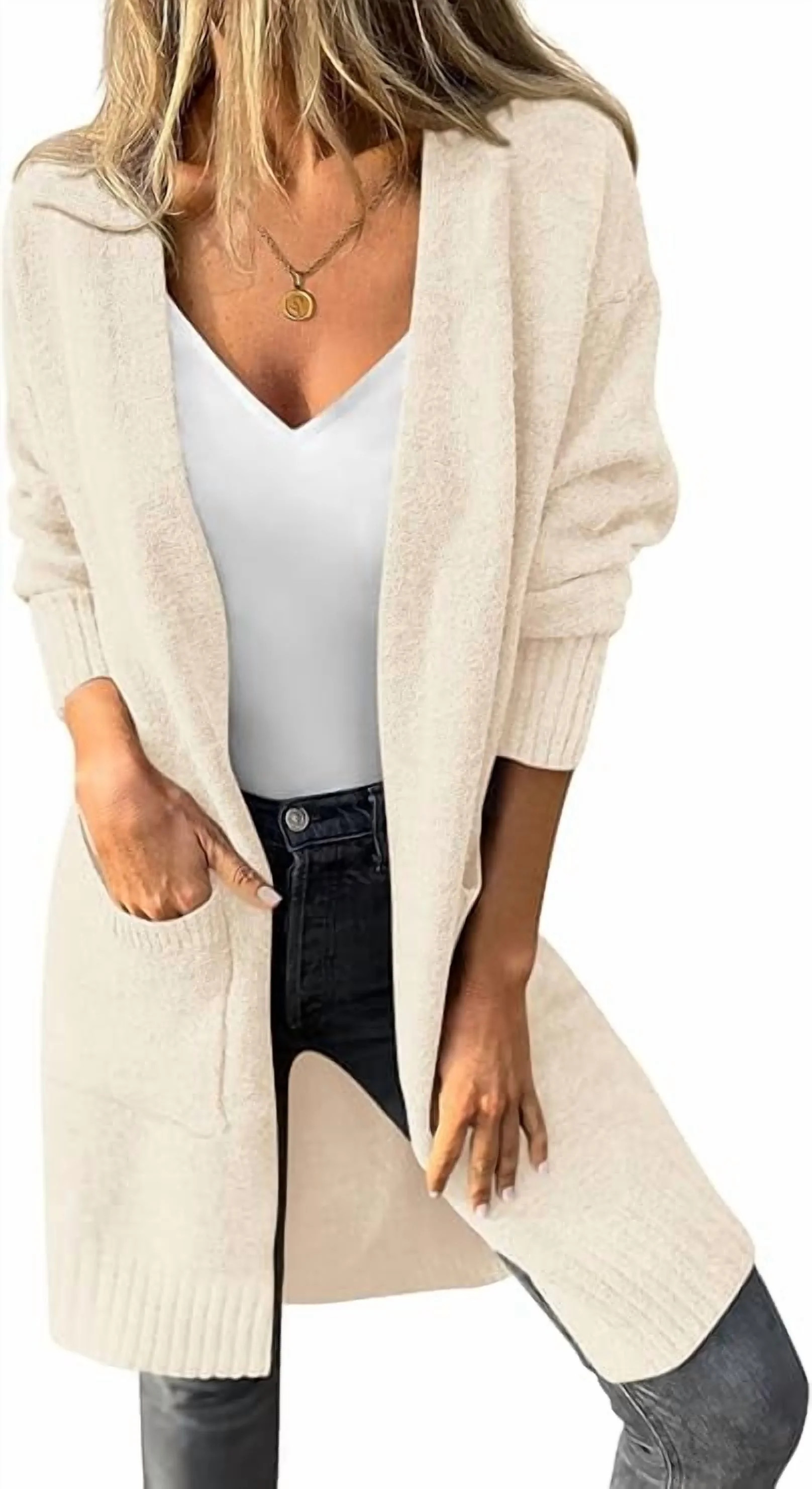 PRETTYGARDEN Women's Long Cardigans Fall Oversized Long Sleeve Open Front Lightweight Sweaters Kn... | Walmart (US)