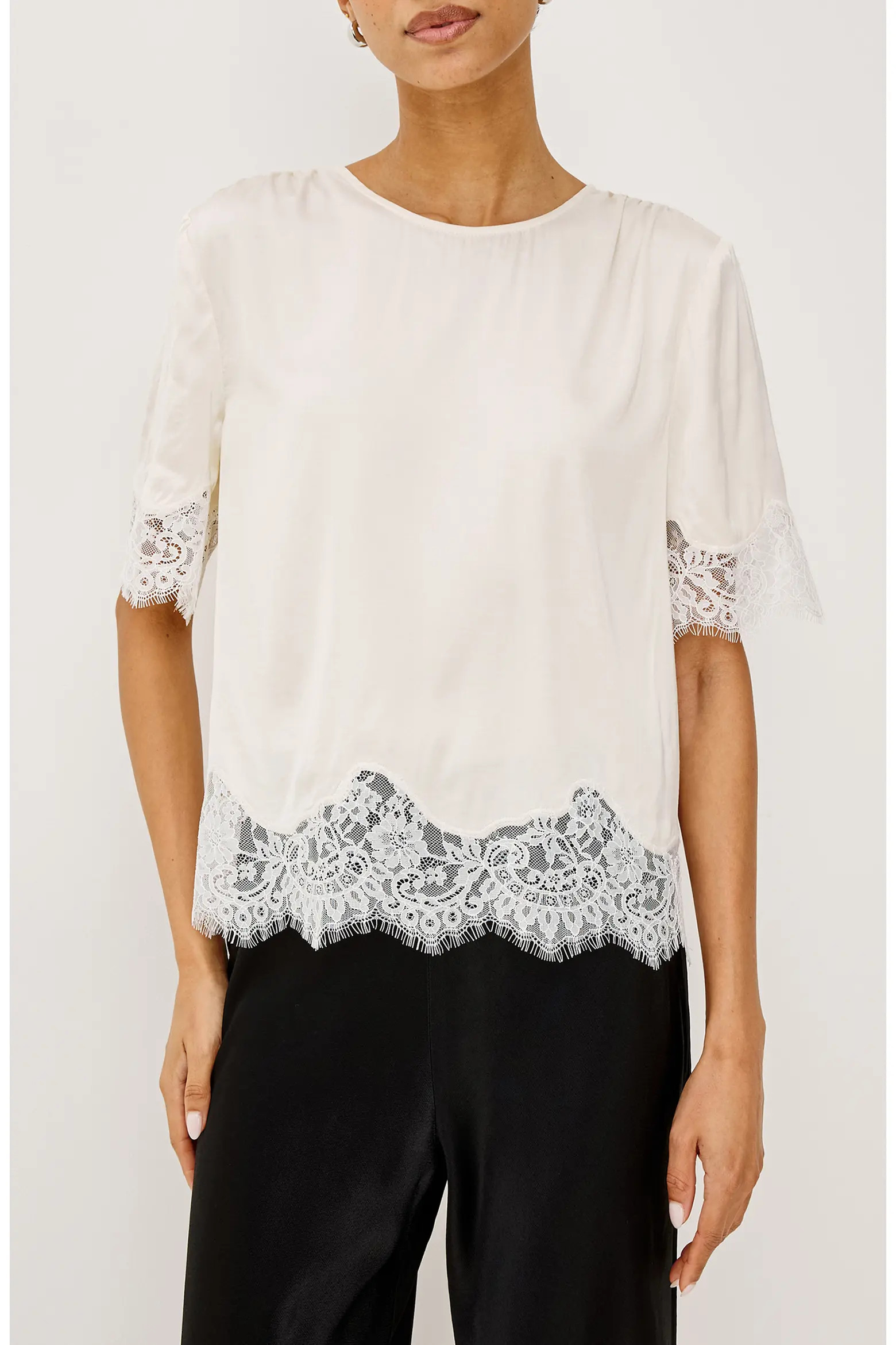 Rails Sonora Lace Trim Short Sleeve Top (Women) | Nordstrom | Nordstrom