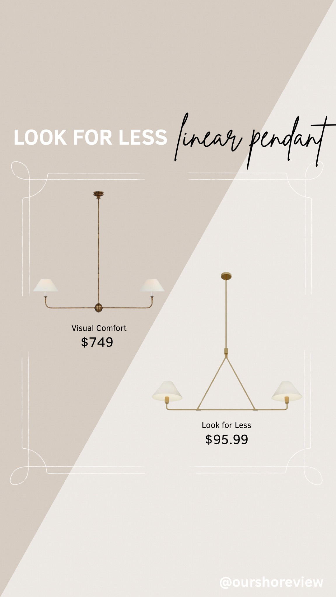 Linear pendant, visual comfort look for less, kitchen island light fixture, dining room light fixture, save verses splurge lighting, high verses low, designer lighting look alike, 

#LTKfindsunder100 #LTKsalealert #LTKhome