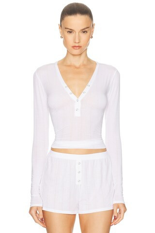 Negative Underwear Whipped Henley in White | FWRD 