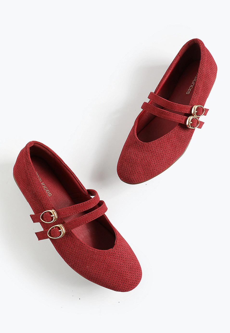 SuperCush Red Double Strap Mary Jane Flat | Maurices