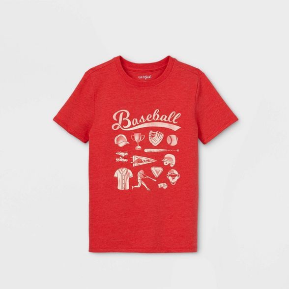 Boys' Short Sleeve Baseball Graphic T-Shirt - Cat & Jack™ Red | Target