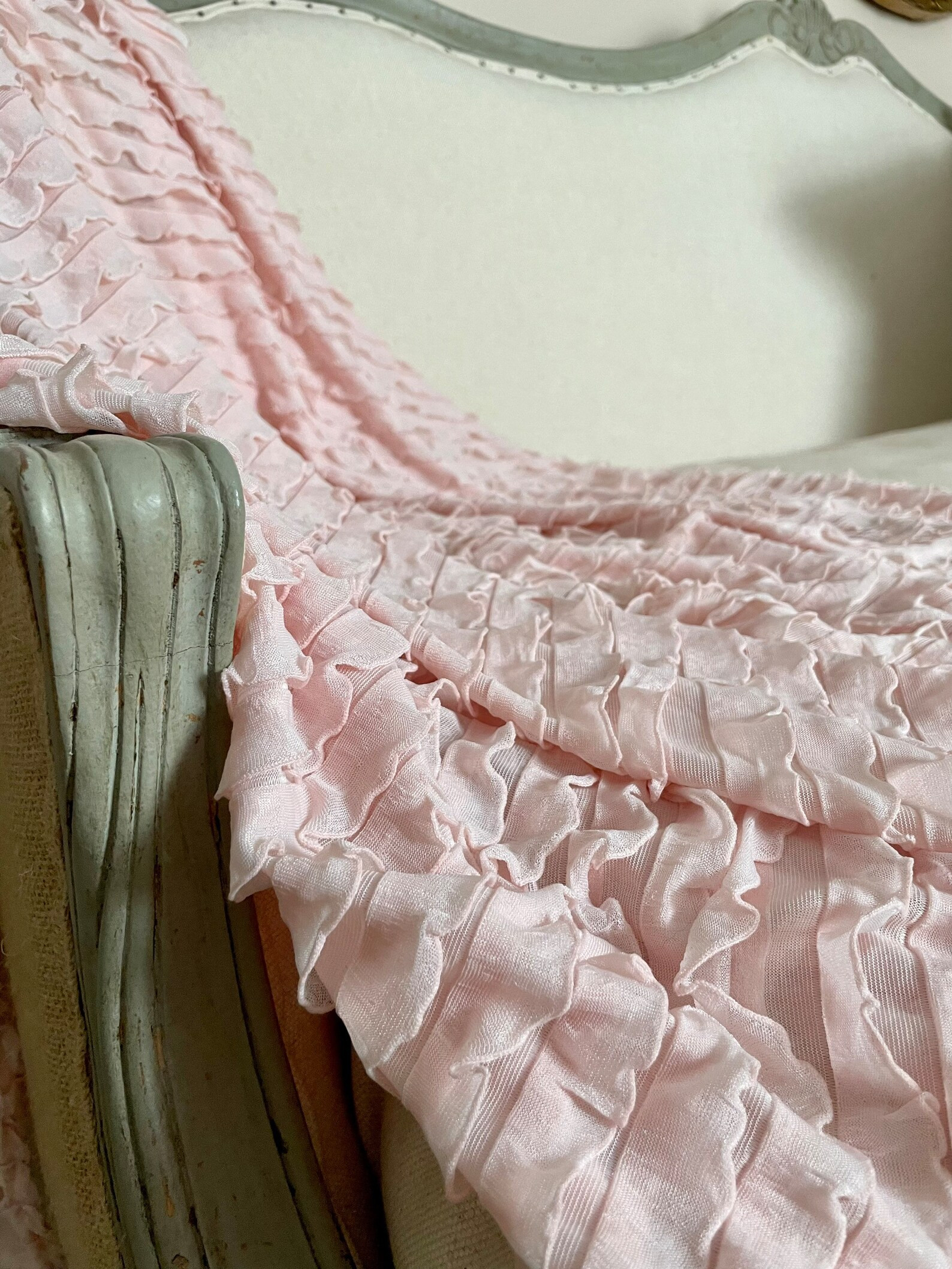 Pink Ruffle Throw. Ruffled Blanket. Romantic Photography Prop. - Etsy | Etsy (US)