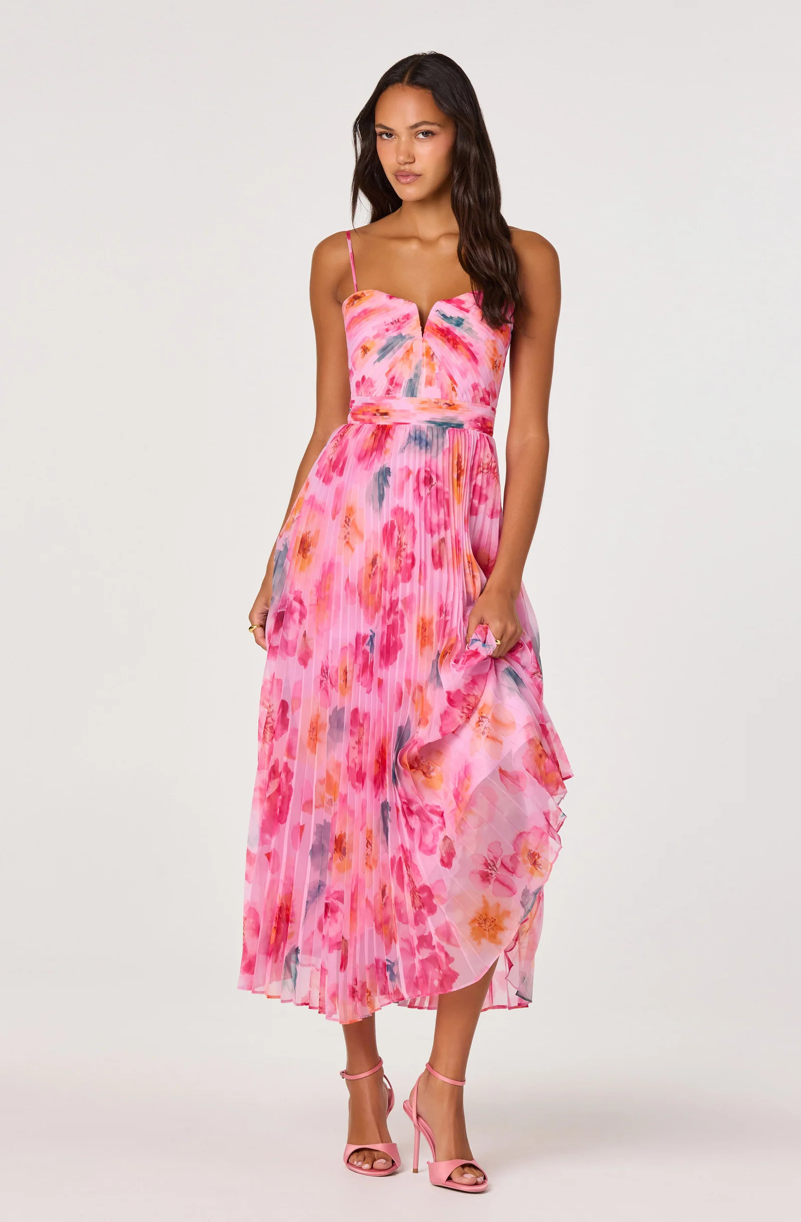 Bayley Floral Pleated Maxi Dress | ASTR The Label (US)