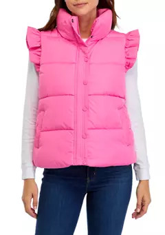 Crown & Ivy™ Women's Ruffle Shoulder Vest | Belk