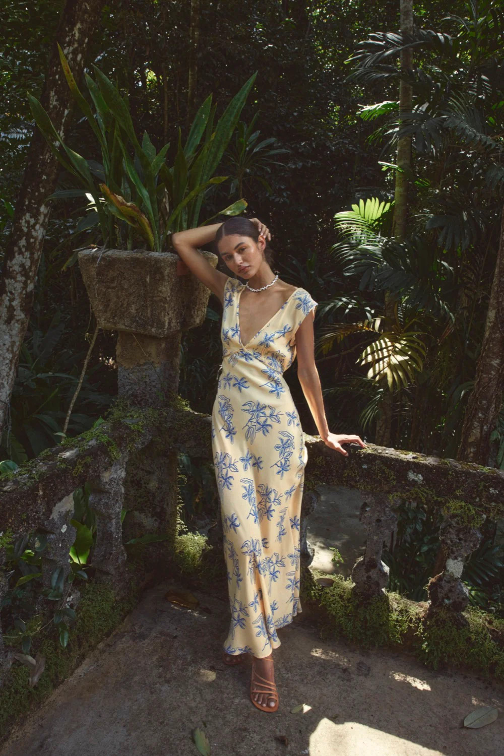 Sunlit Isle Bias Cut Maxi Dress Iris | VRG Grl