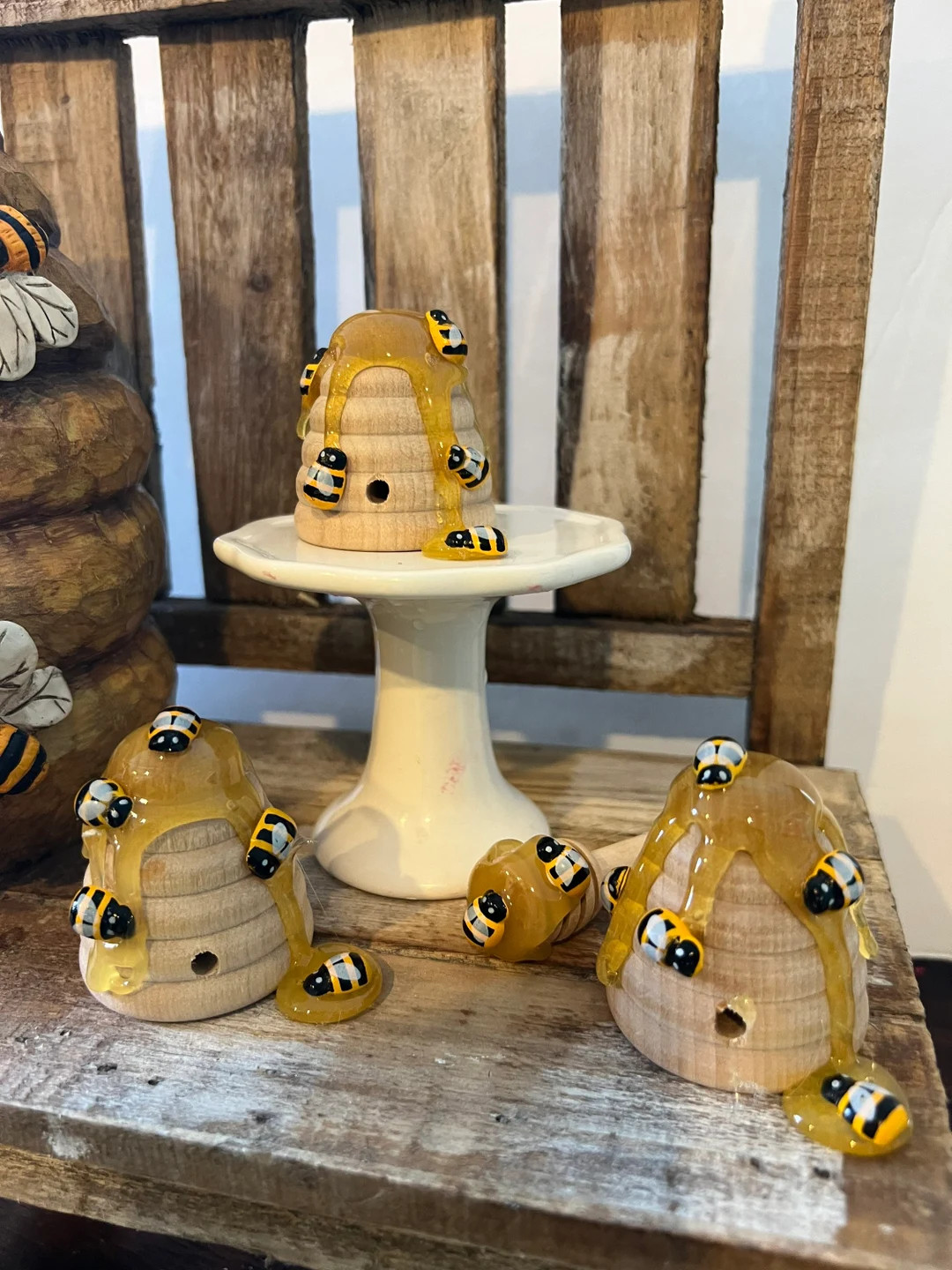 Faux Honey Bee Hive. Fake honey bee  .honey bee decor . Tiered tray. Photo prop. Home decor. Bee ... | Etsy (US)