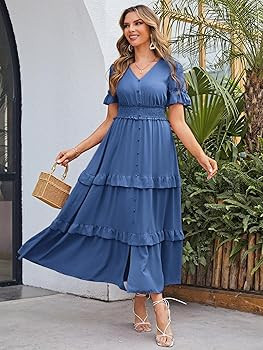 Amegoya Women's V Neck Long Sleeve Boho Maxi Dress 2023 Fall Wedding Guest Long Flowy Engagement ... | Amazon (US)