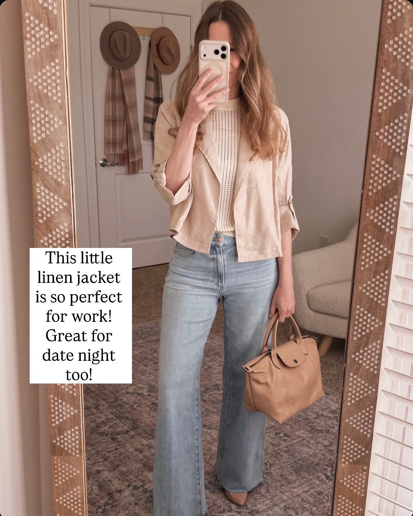 I'm obsessed with how this versatile piece instantly elevates any outfit from casual to polished.

linen blazer spring summer work outfit date night casual professional style wide leg jeans neutral tones

#LTKOver40 #LTKWorkwear #LTKSeasonal