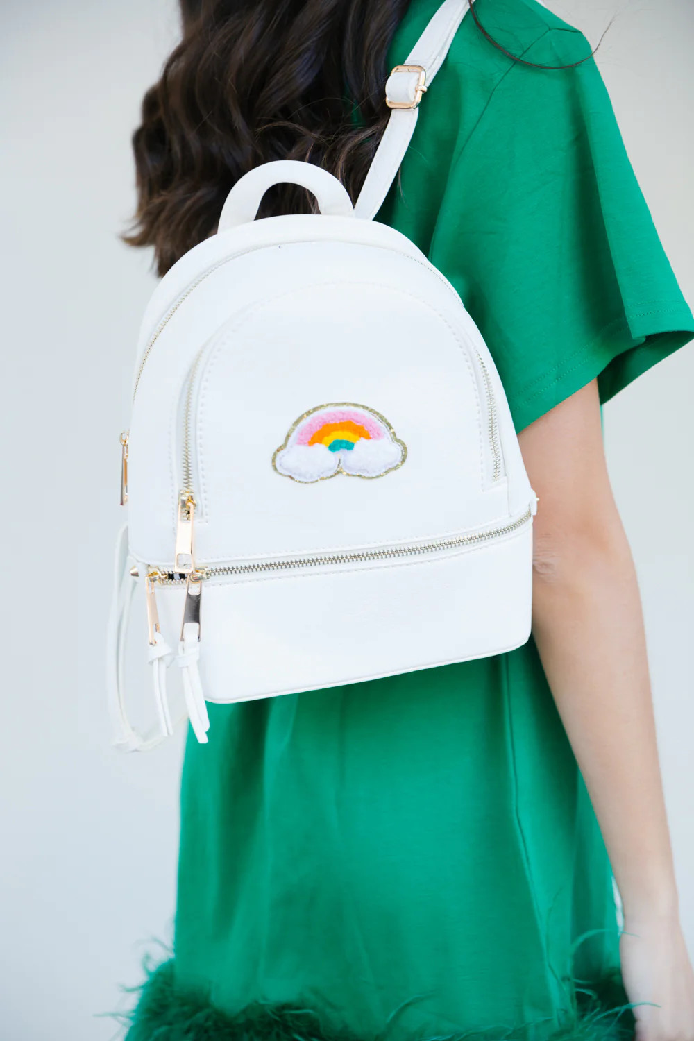 OVER THE RAINBOW WHITE VEGAN LEATHER BACKPACK | Judith March
