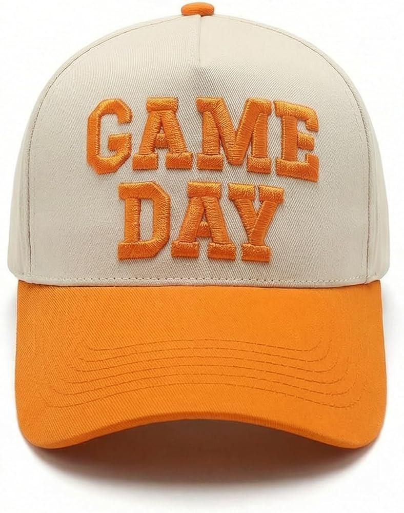 Game Day Hat Adjustable Two-Tone Baseball Cap with 3D Puff Embroidery | Amazon (US)