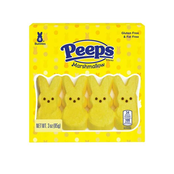PEEPS, Yellow Marshmallow Bunnies Easter Candy, 8ct (3.0 oz.) - Walmart.com | Walmart (US)