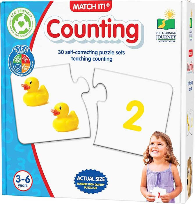 The Learning Journey: Match It! - Counting - 30 Piece Self-Correcting Number & Learn to Count Puz... | Amazon (US)