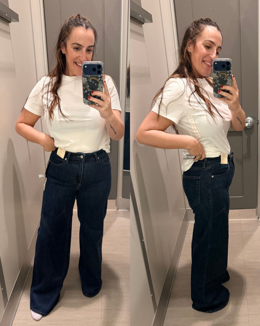 These jeans remind me so much of madewell but for way less. I would say stick to true size. They are very stretchy. Or go down if in between. I'm in an 8. 

 #LTKootd #LTKmomlife #LTKFindsUnder50