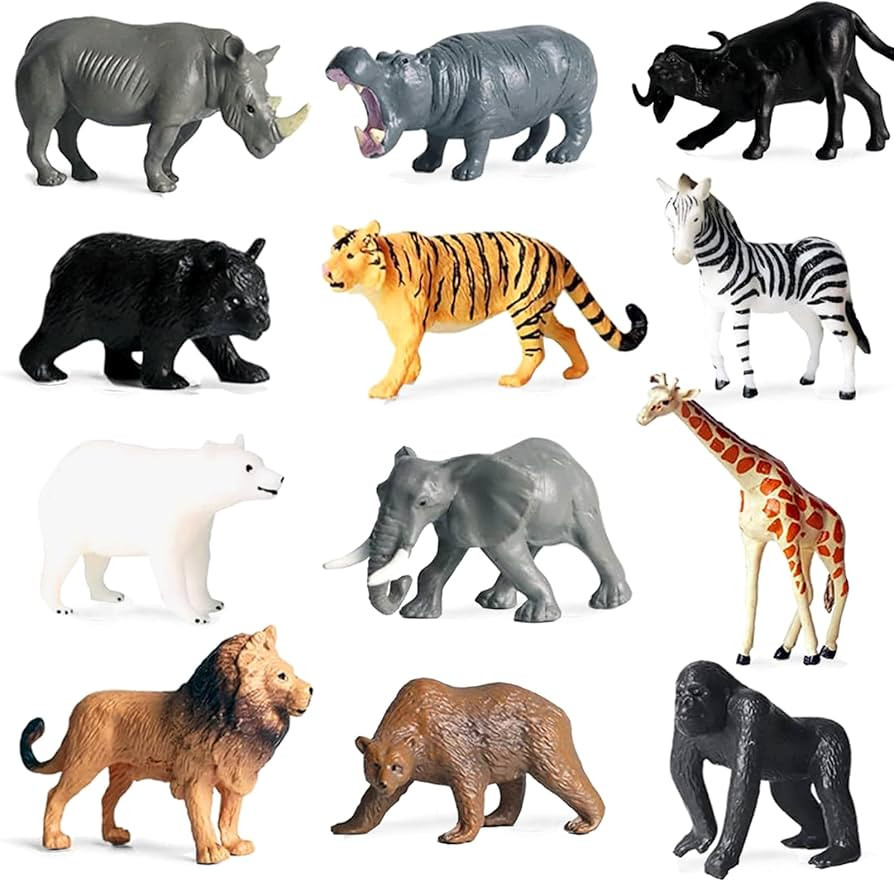 12 Pcs Figures Toys Realistic Mini Safari Zoo Animal Figurines, Plastic Learning Educational Play... | Amazon (US)