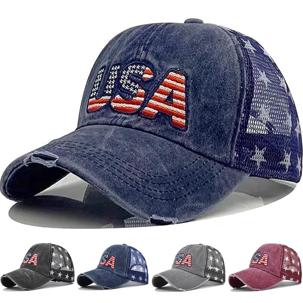 【4 Colors】 4th of July Hat Baseball Caps 4th of July Accessories Fourth of July Outfits for W... | Amazon (US)