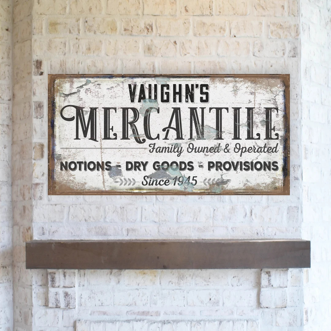 Personalized Mercantile Sign Modern Farmhouse Decor Vintage - Etsy | Etsy (US)