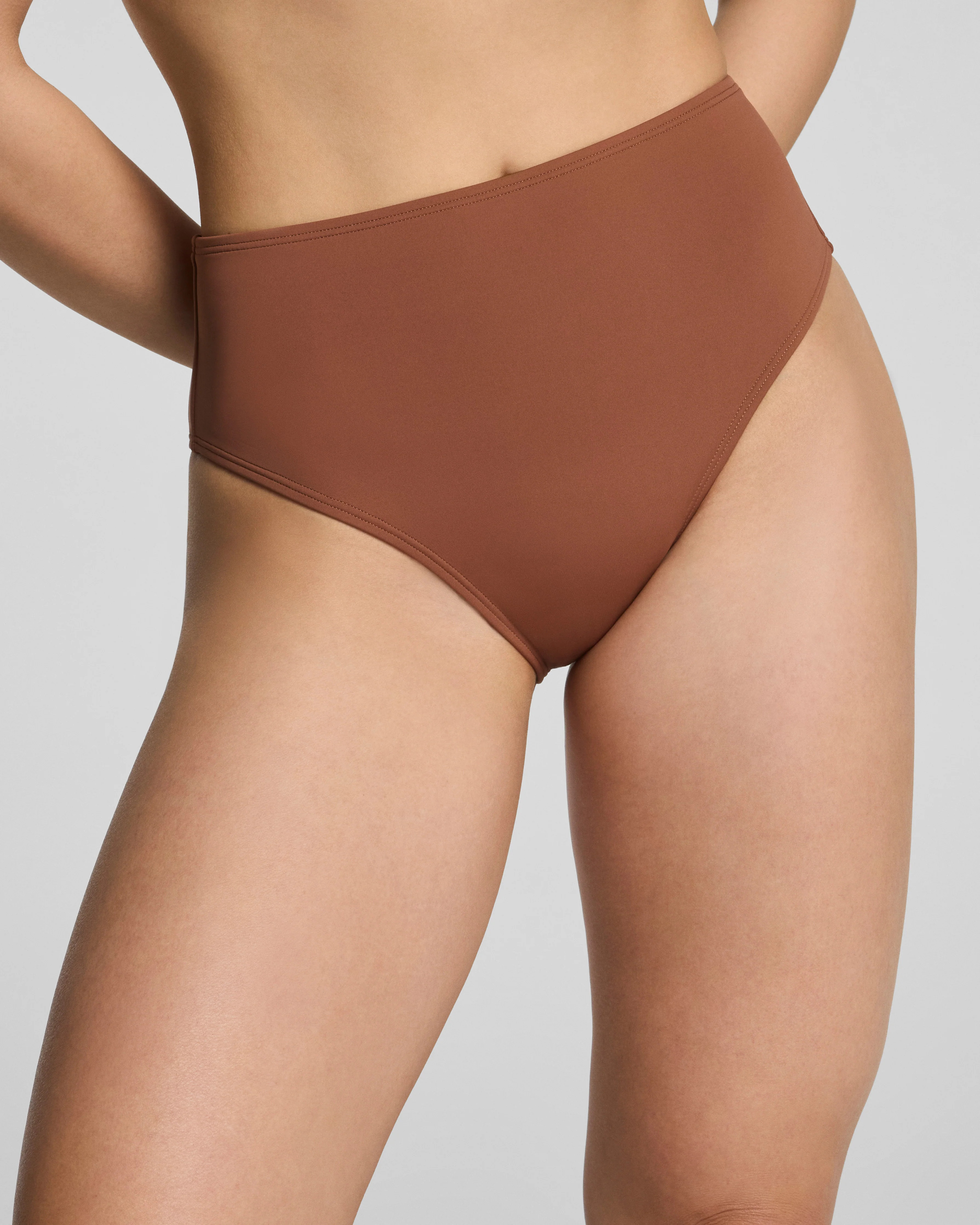 Spanx Women's SPANXshape Swim Hi-Rise Bikini Bottom in Caraway | Spanx