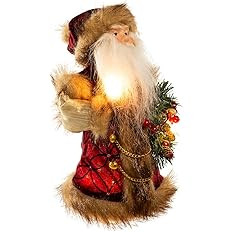 Kurt Adler 10-Light Burgundy and Brown Santa Treetop, 10-Inch | Amazon (US)