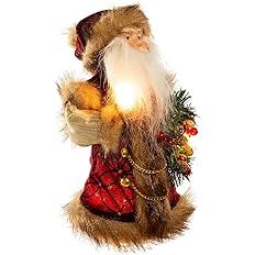 Kurt Adler 10-Light Burgundy and Brown Santa Treetop, 10-Inch | Amazon (US)