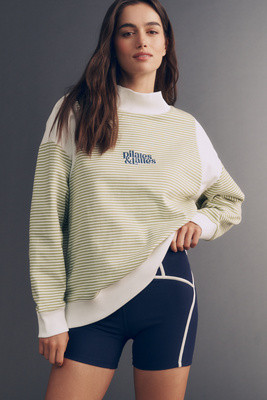 By Anthropologie Cotton Embroidered Mock-Neck Sweatshirt | Anthropologie (US)